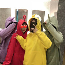 Charger l'image dans la galerie, MISSKY Autumn Winter Women Sweatshirt  Solid Color Cute Teletubby Design Sweatshirt Hoodies Loose Pullover Casual All-match Top