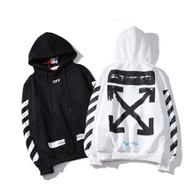 Charger l&#39;image dans la galerie, stripe arrow 19ss Off-White OW Men/Women Lovers models autumn winter Fashion Cotton Casual Hoodie Sweatshirt Hooded loose jacket