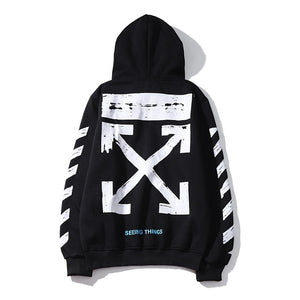 stripe arrow 19ss Off-White OW Men/Women Lovers models autumn winter Fashion Cotton Casual Hoodie Sweatshirt Hooded loose jacket