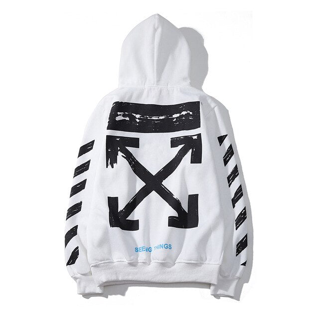 stripe arrow 19ss Off-White OW Men/Women Lovers models autumn winter Fashion Cotton Casual Hoodie Sweatshirt Hooded loose jacket