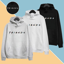 Charger l&#39;image dans la galerie, Women Friends Hoodies Harajuku Letters Print Pocket Warm Thicken Pullovers Hip Hop Loose Solid Female Sweatshirts