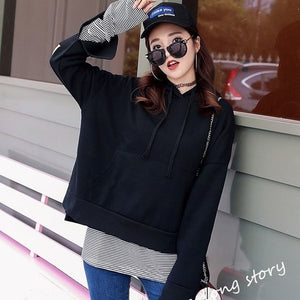 Hoodies Women Autumn Winter Trendy Embroidery Korean Style Simple Casual Kawaii Ulzzang Oversize Womens Clothing Chic Streetwear