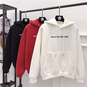 Zulunouba Female Winter Clothing Fleece Hooded Neck Solid Soft Pocket Pullovers Women Hoodies White Sweatshirt Loose Coat