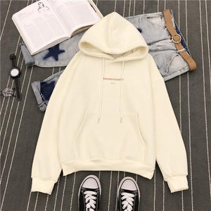 Zulunouba Female Winter Clothing Fleece Hooded Neck Solid Soft Pocket Pullovers Women Hoodies White Sweatshirt Loose Coat