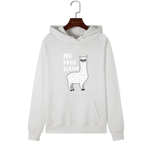 Women Hoodies Sweatshirts Hooded Sweatshirt Funny Animal Llama Print Autumn Winter Pullover Female Hoodie Tops Clothes Outwear