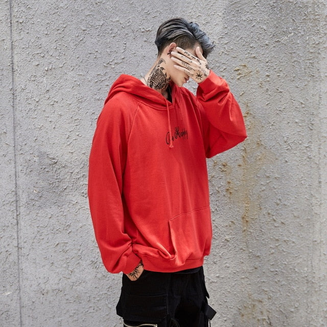 Harajuku Smile Print Mens Sweatshirts Hoodies Hip Hop Streetwear Sweatshirt Male Orange Black Red Block Hooded Hoddies Men Emoji